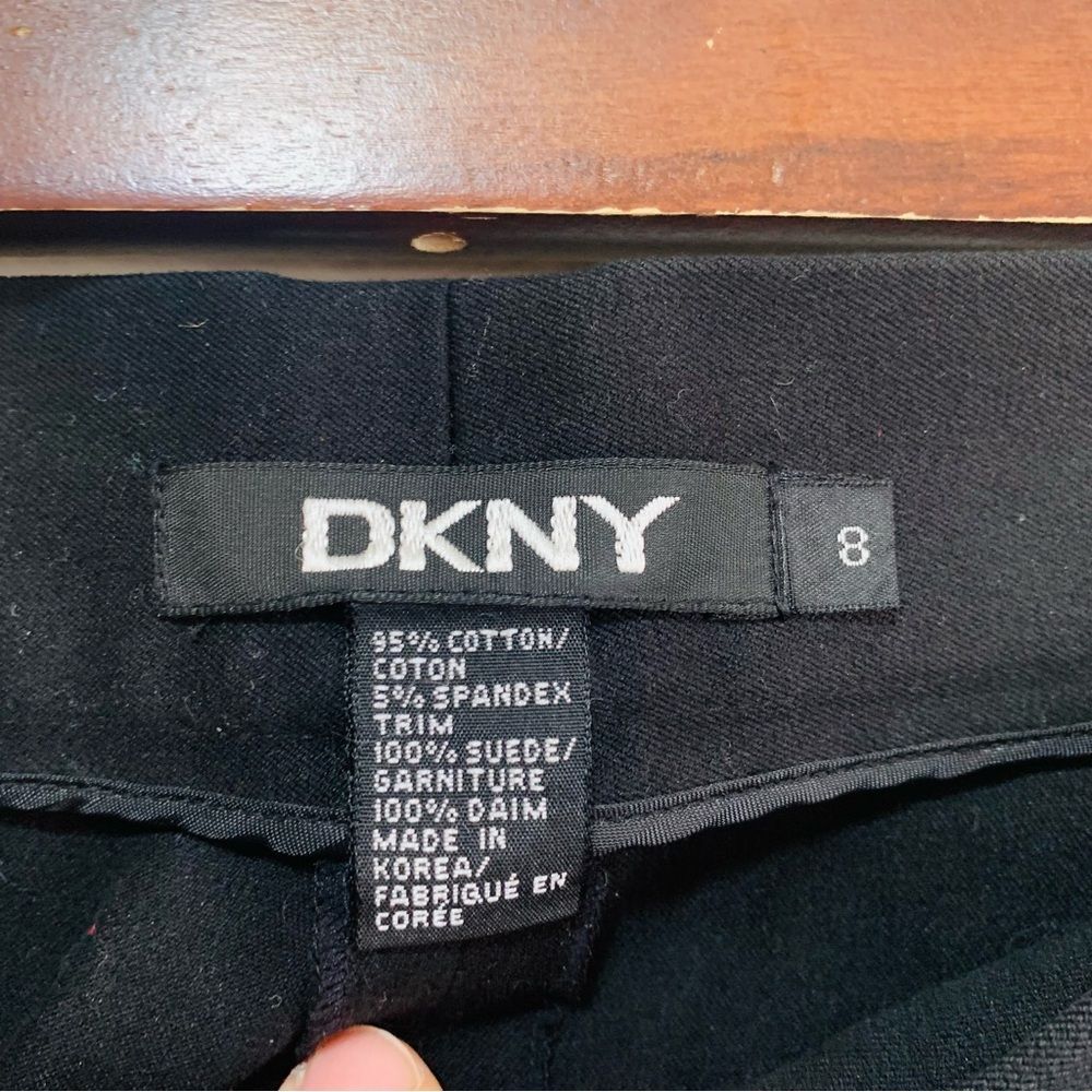 DKNY Women's Black Cotton and Suede pants size 8 - Picture 2 of 8